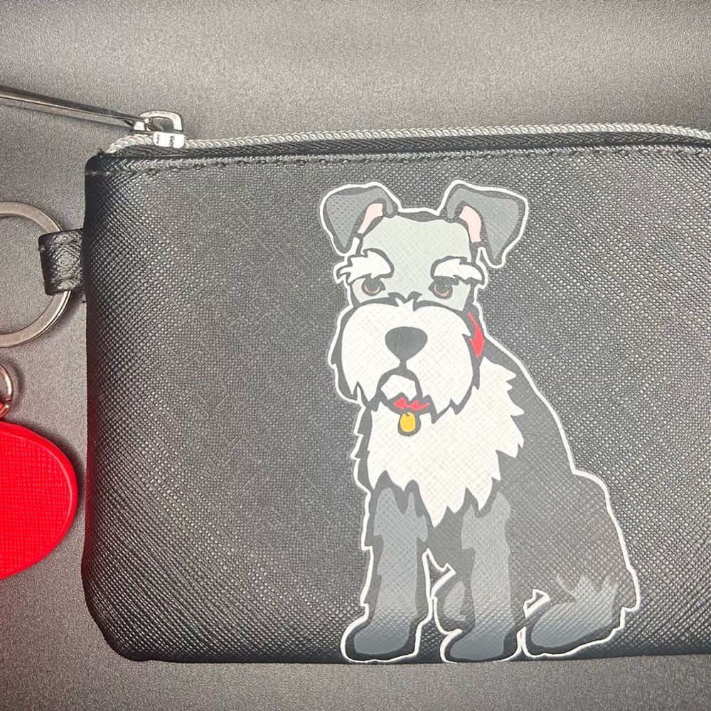 Marc Tetro Black Dog Print Coin Pouch‎ EUC
